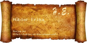 Hübler Erika névjegykártya